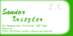 sandor kritzler business card